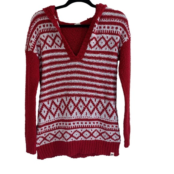 ROXY red hooded sweater sz Small - Picture 1 of 6